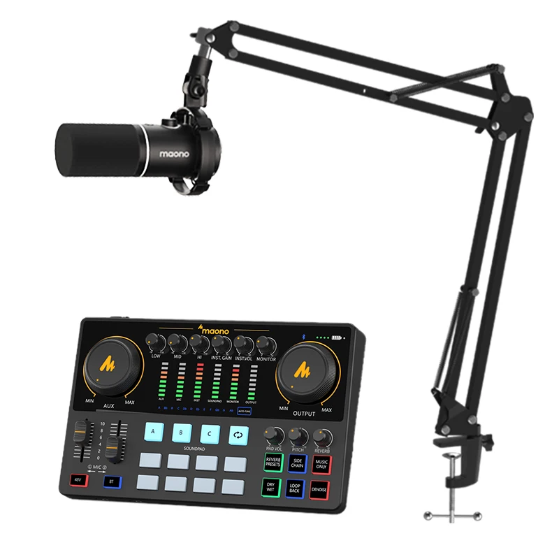 MAONO Microphone à condensateur XLR, micro d'enregistrement cardioïde  professionnel pour streaming, baladodiffusion, chant, voix, home studio