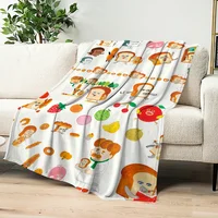 Cartoon Bread Thief Cute Blanket Plush Nap Sofa rug for Living Room Warm Office Bedroom Birthday Home Travel Kid Gifts 1