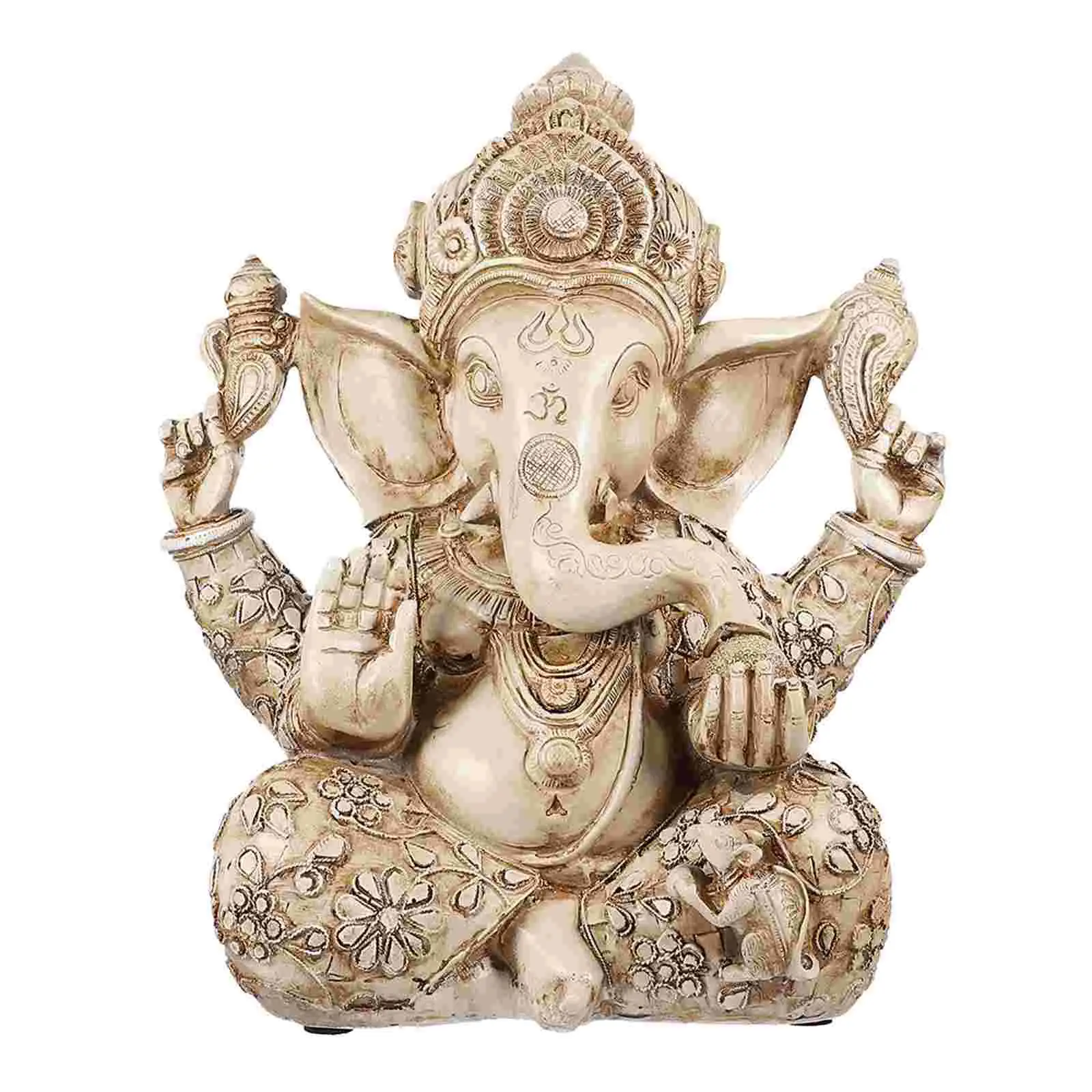 

1 pc Elephant God Statue Resin Ganesha Statue Indian Ganesha Sculpture Home Desktop Decoration Hand Crafted Religious Sculpture