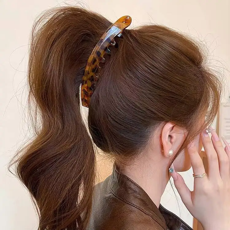 Tortoiseshell Banana Hair Clip Fish Shaped Hairpin For Women Hair Accessories Hairgrips Twist Clamp Ponytail Barrettes Headwear