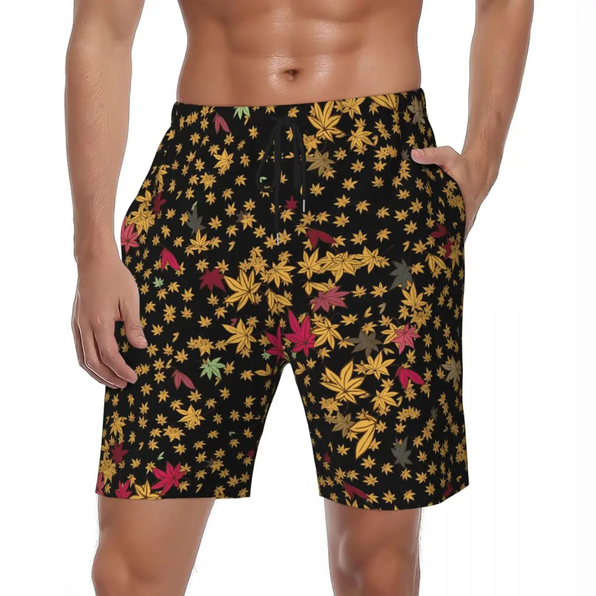 

Купальный костюм, шорты с принтом листьев, летние повседневные пляжные шорты в цветной горошек, мужская спортивная одежда с принтом, плавки для плавания с быстрой сушкой
