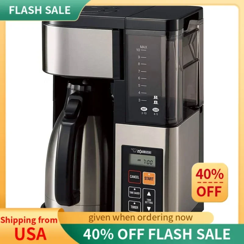 Qwzojirushi EC-YTC100XB 10-cup coffee maker (stainless steel/black)