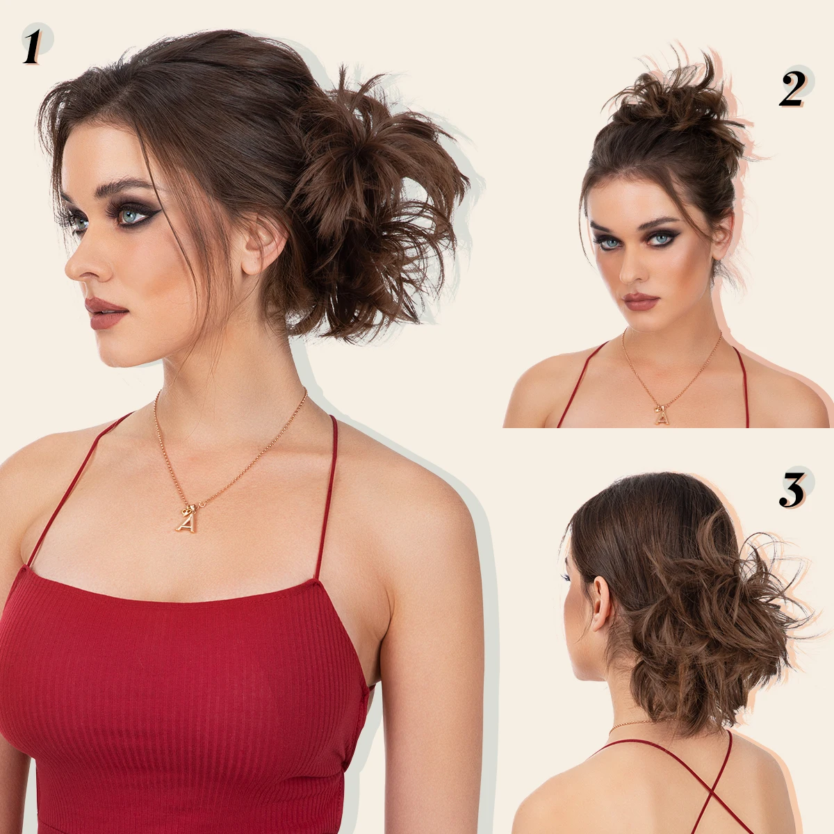 "Transform Your Look with SARLA Synthetic Messy Curly Hair Bun Extensions - Chic Clip-In Hairpieces for Effortless Updos!" - Image 5