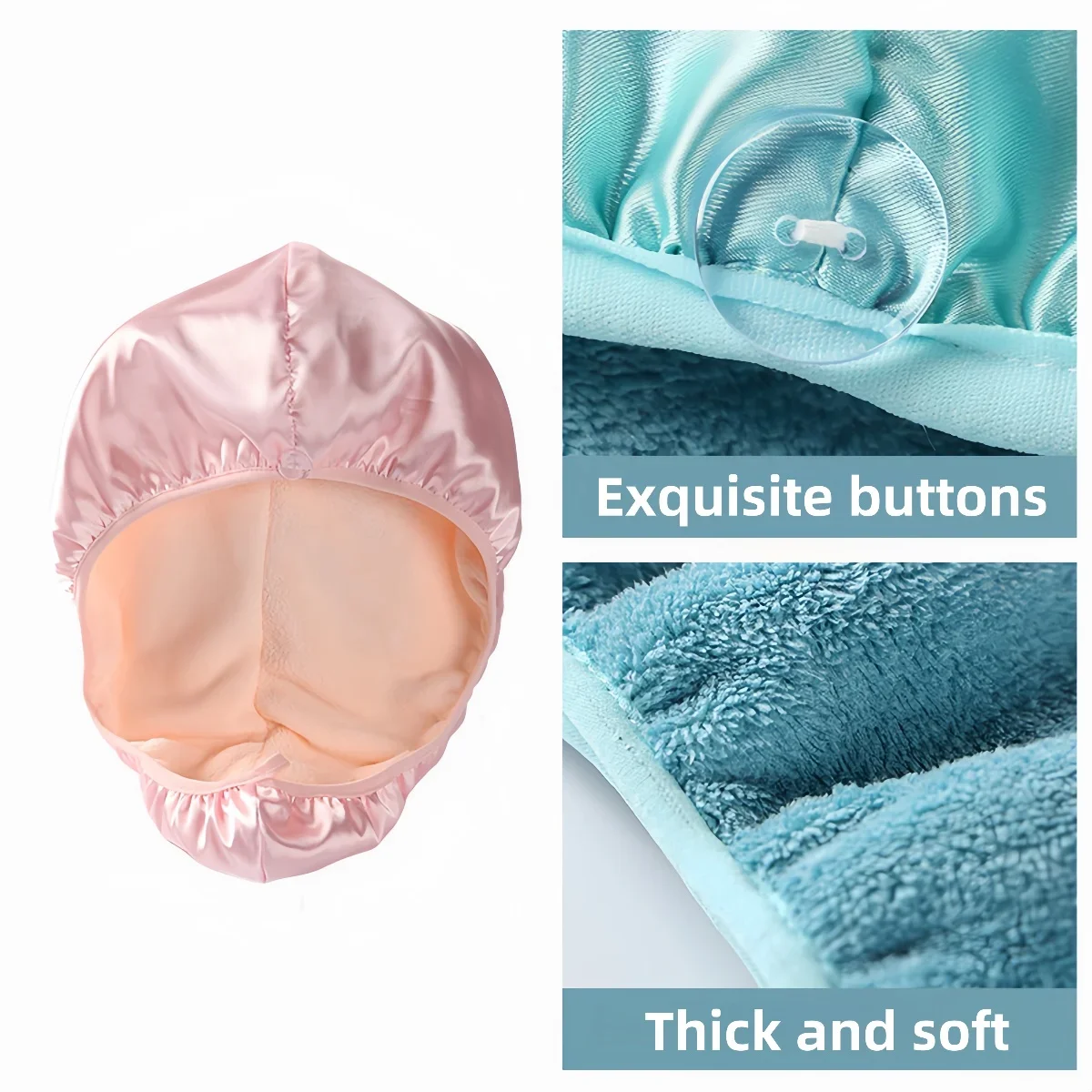 2 Color Satin Dry Hair Cap Super Absorbent Hair Drying Cap Hair Styling Tools Drying Towel Shower Caps