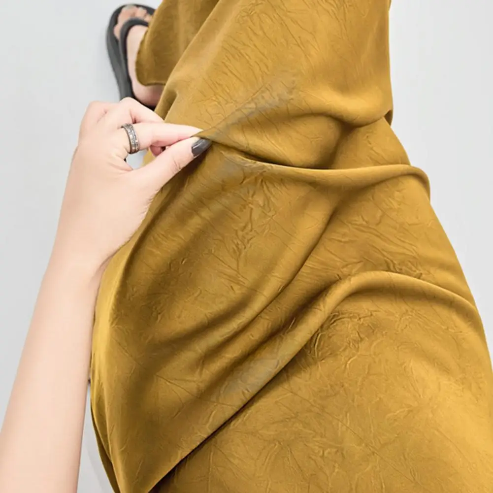 

Women Fishtail Silky Skirt Elegant Satin Fishtail Skirt with Slit Design for Women High Waist Midi Skirt Solid Color for Summer