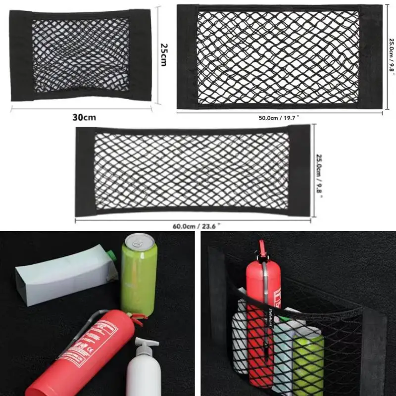 

Сетчатая Сумка для багажника автомобиля, эластичная лента для заднего сиденья, наклейка-петля, универсальный карман для хранения, органайзер для заднего сиденья автомобиля, сумки, 1 шт.