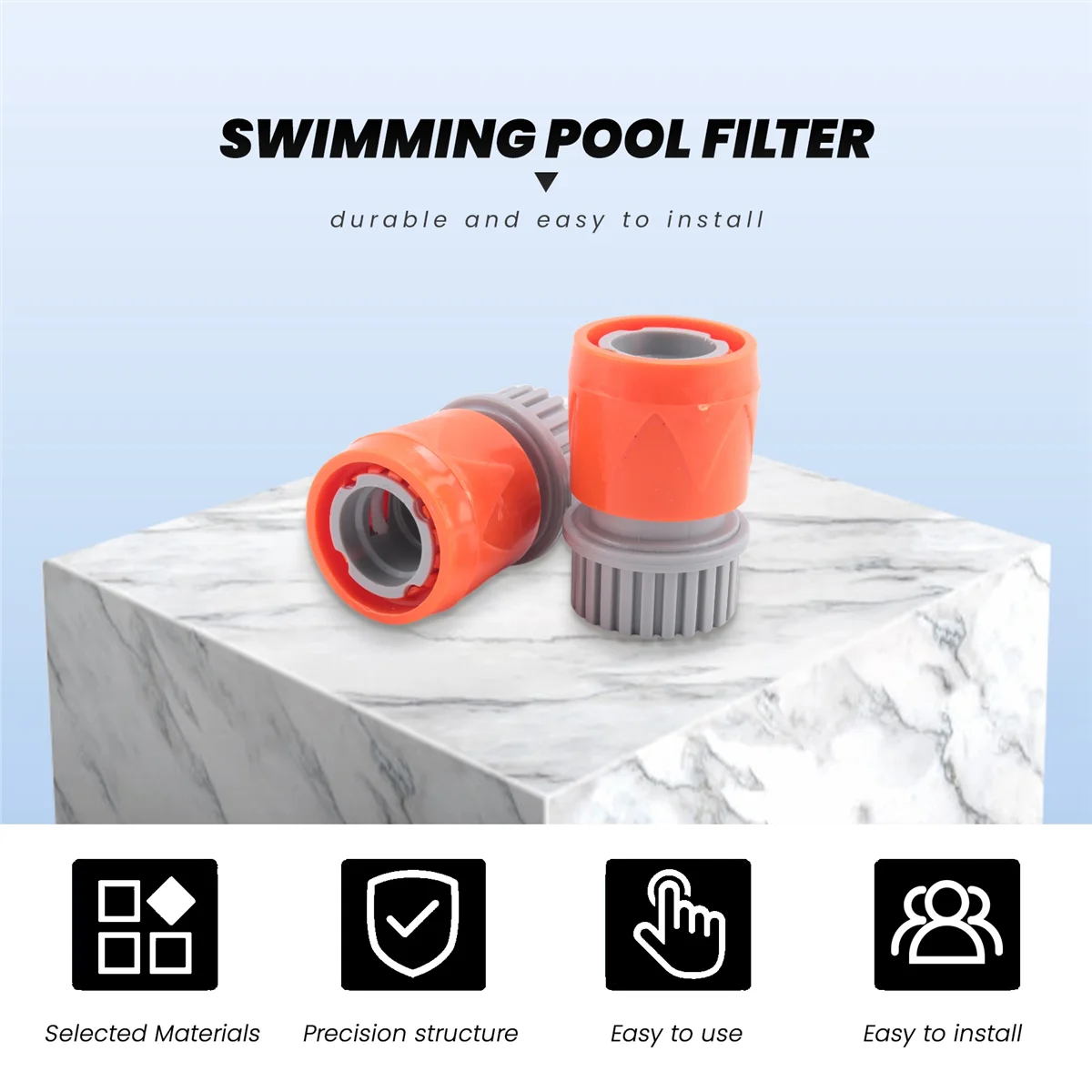 BAAU 10PCS Swimming Pool Filter Cleaning Brush Replacement Connector Adapter for Swimming Pool Filter Cleaner