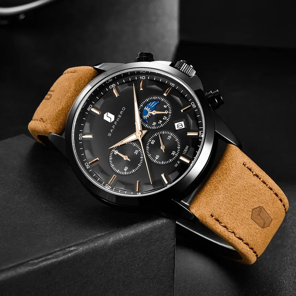 SOPPHERO Orologio Da Uomo Lusso – Impermeabile 50M, Quadrante Ottagonale, Cinturino In Acciaio, Regalo - 2