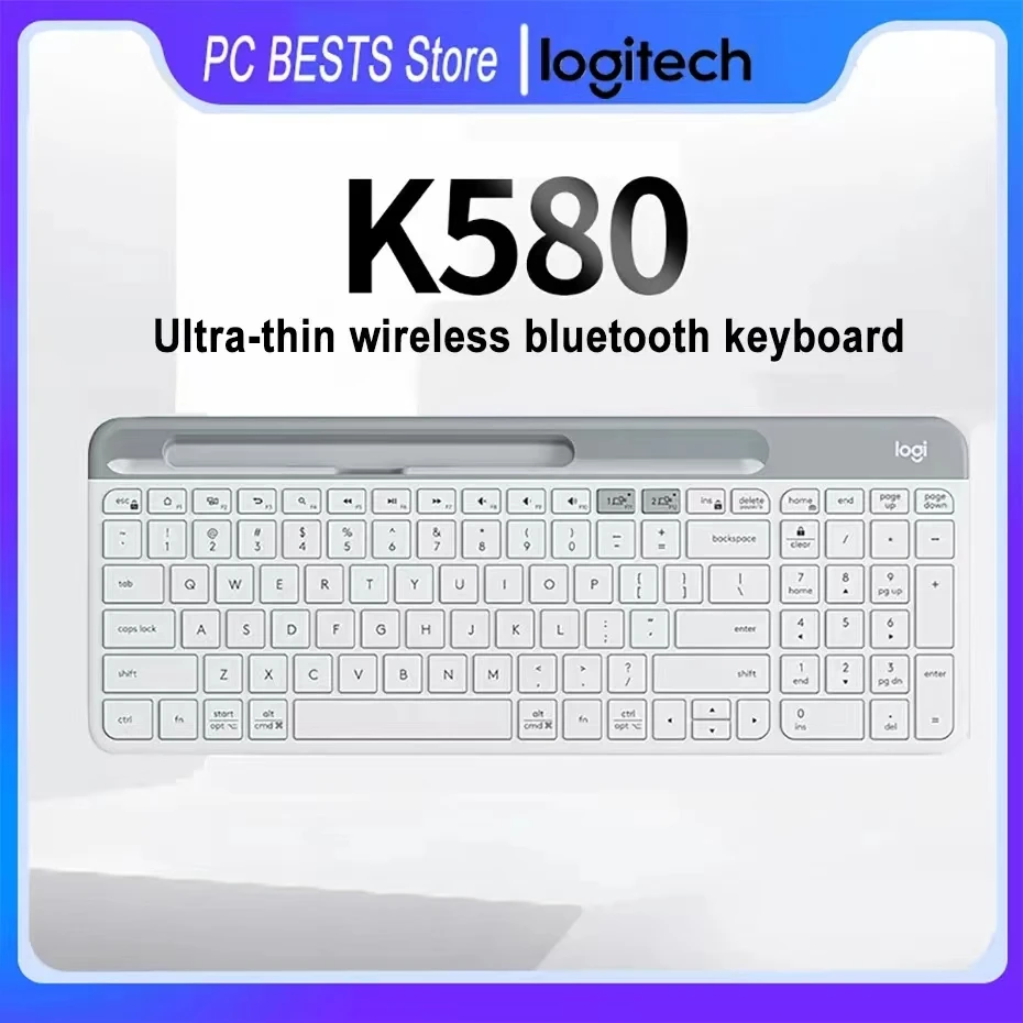 Портативная беспроводная клавиатура Logitech K580, оригинальное многофункциональное устройство, 2,4 ГГц, Bluetooth, единый двойной режим, ноутбук, планшет и телефон