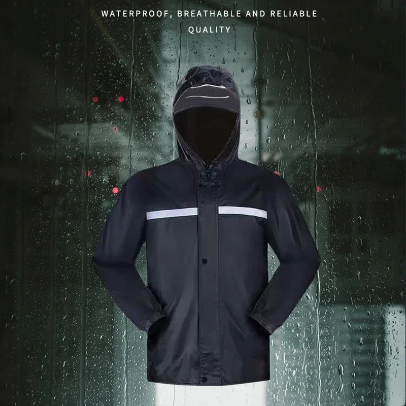 Motorcycle raincoat adult thick waterproof reflective riding suit