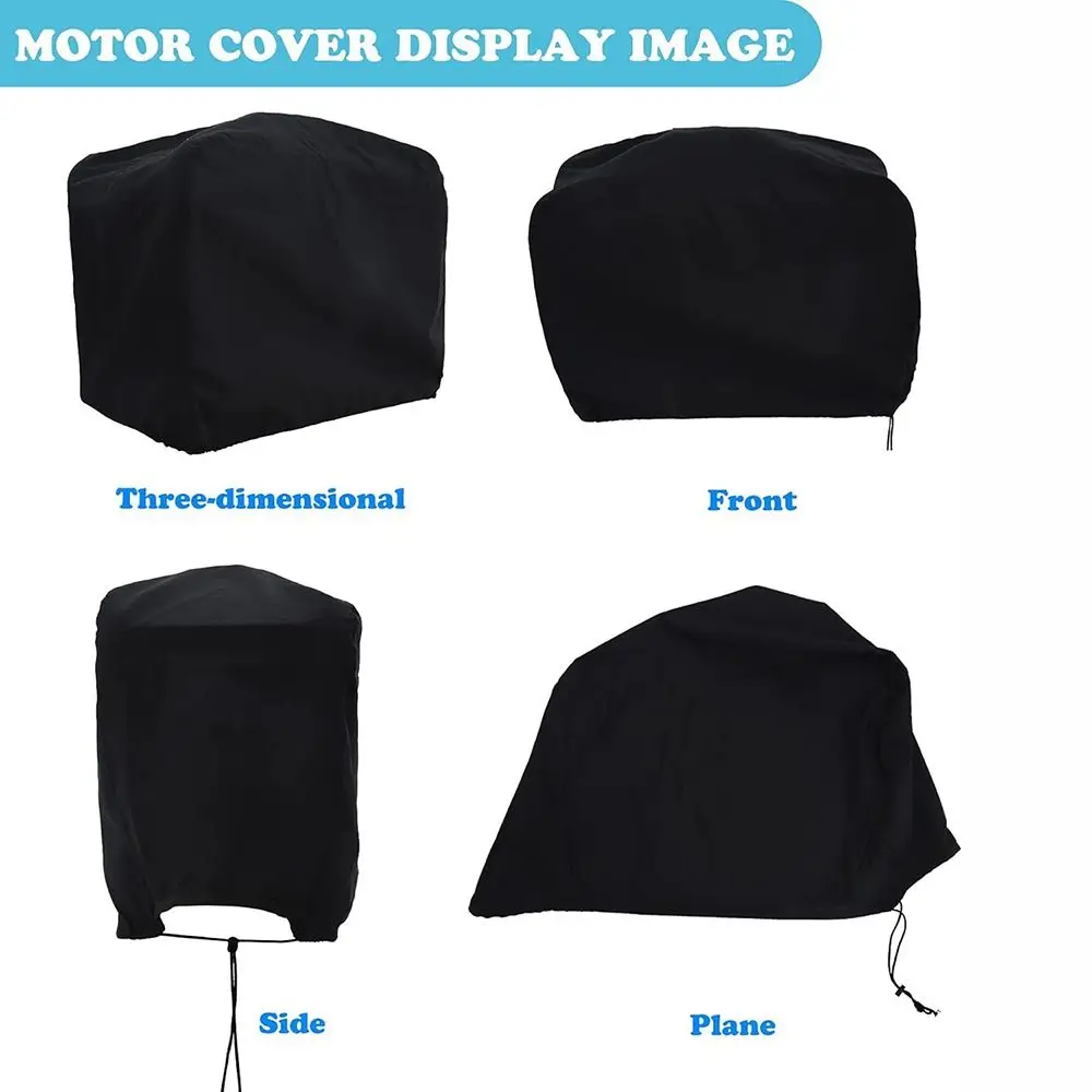 New 15-150HP Full Outboard Engine Cover Anti-scratch Sun Protection Paddle Hoist Cover 210D Oxford Cloth Waterproof Cover
