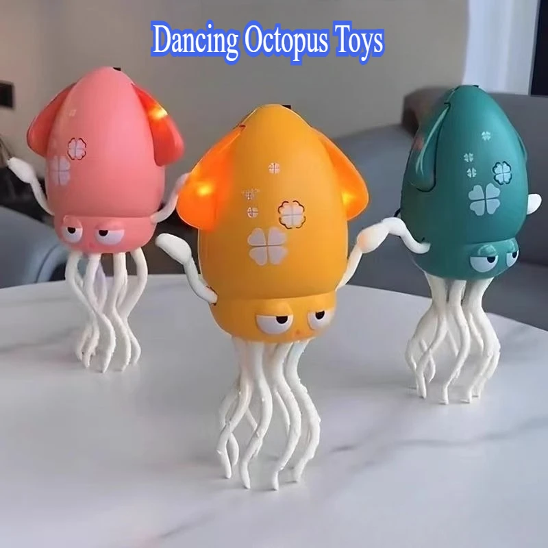 Juguete De Pulpo Bailarín Eléctrico Con Sensor | Evita Obstáculos, Se Mueve Al Ritmo De La Música | Modos Vertical Y Gateador | Recargable Por USB | Tamaño 10.3x6.7 Cm | Regalo Divertido