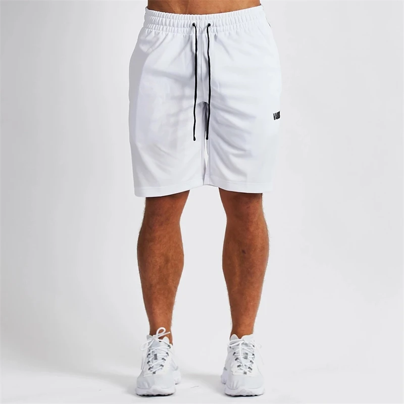 Jogger Sports Fitness Men's Shorts Cotton Embroidered Striped Casual Pants Gym Running Training Bodybuilding Five Point Pant