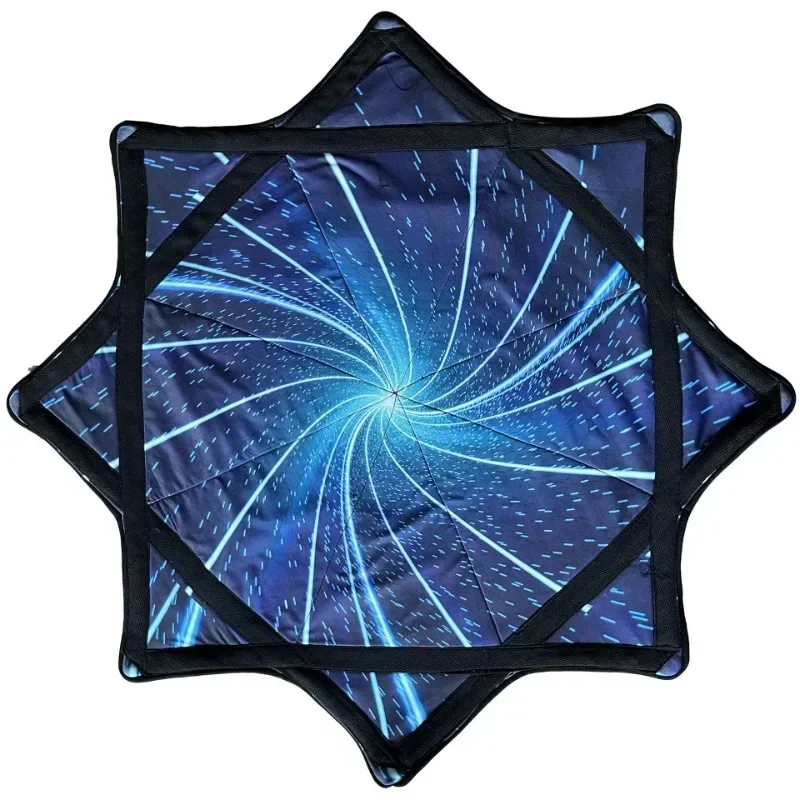 Two-sided Spinning Dance Handkerchief Swirled Lycra Octagonal Scarf Flying Handkerchief Rotating Ribbed Flyers Silk Scarf Silk Ribbon Scarf