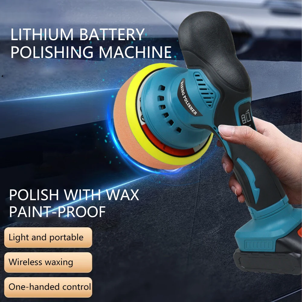 Electric Car Polisher 5500RPM 6 Gears Cordless Auto Polishing Wax Machine Car Repair Tools Set For Makita 21V Battery