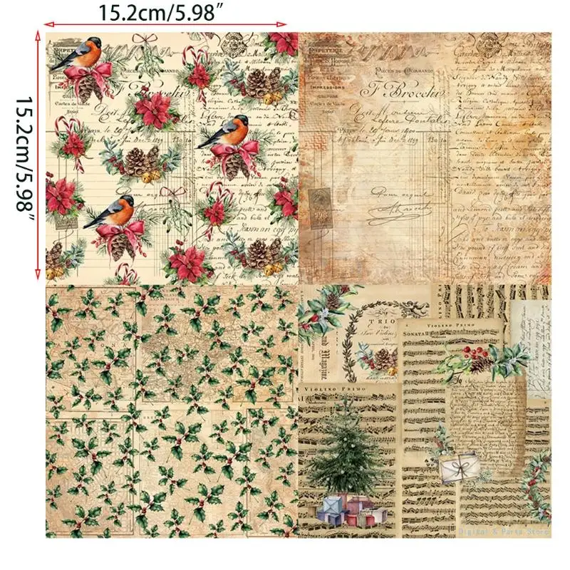M17F 24 Sheets Big Vintage Floral Stickers DIY Scrapbooking Materials for Greeting Card JournaL DIY Crafts Gift Wrapping
