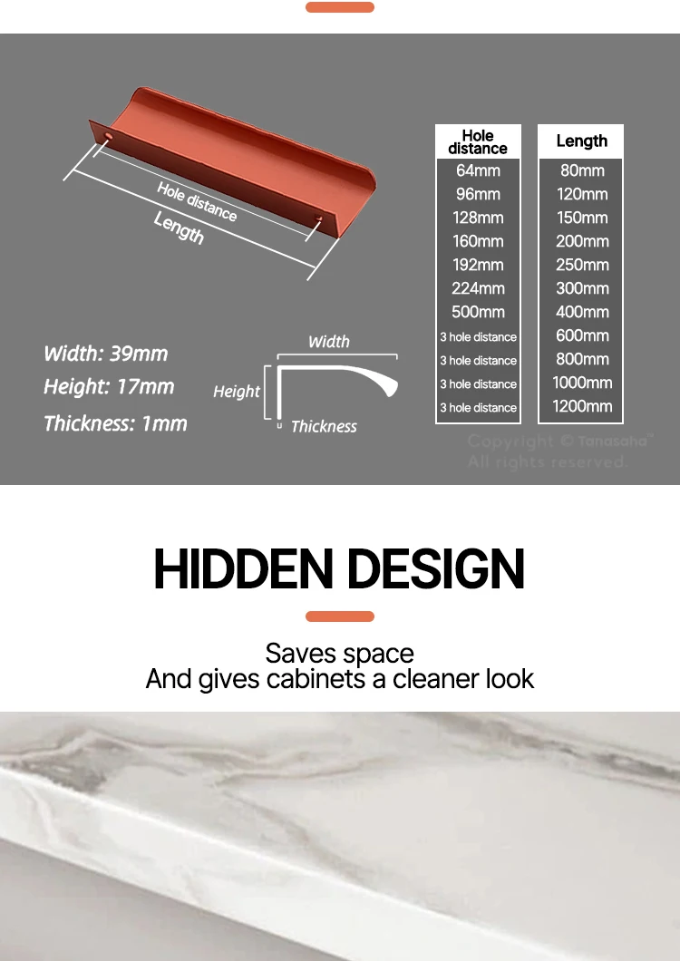 Description Picture 4 of itemHidden Furniture Pulls Kitchen Cabinet Door Pulls Kitchen Cabinet Furniture Hardware handles for furniture handles  drawer