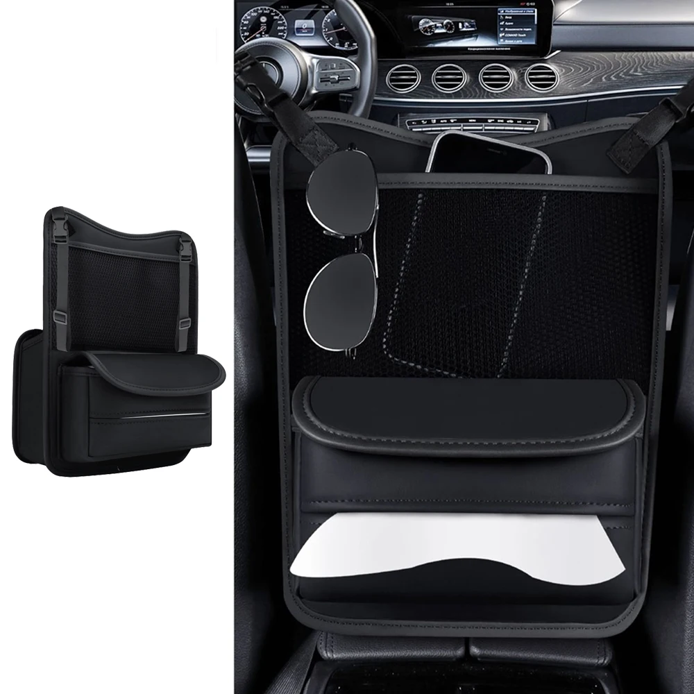 

Car Handbag Holder Car Mesh Organizer Net Pocket Purse/Book/Phone Holder Tissue Box 3-IN-1 Car Interior Organizers