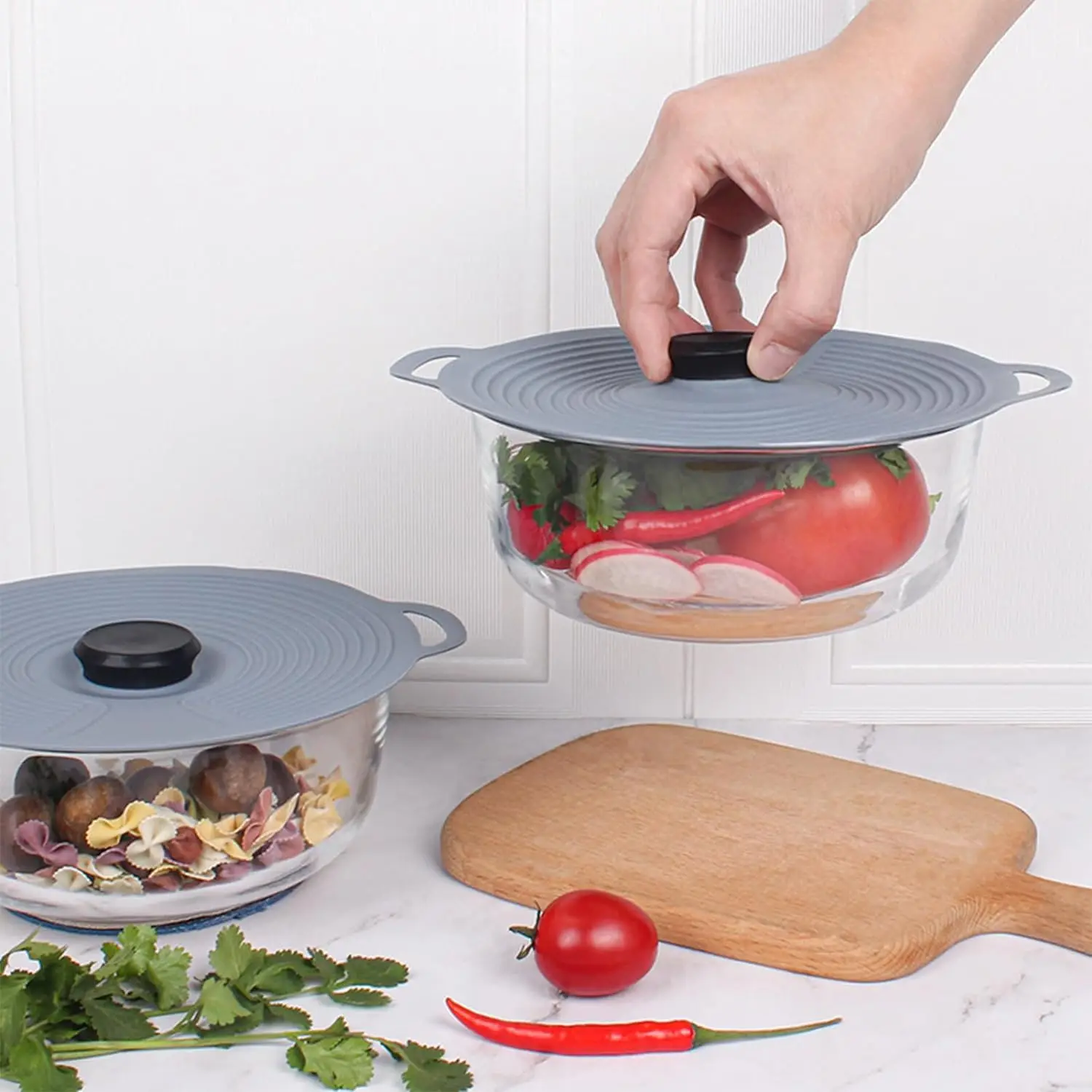 

3Pcs Microwave Cover Reusable Food Cover Seal Lid for Bowls Flexible Silicone Cover Microwave Cover Cooking Food Fresh Cover
