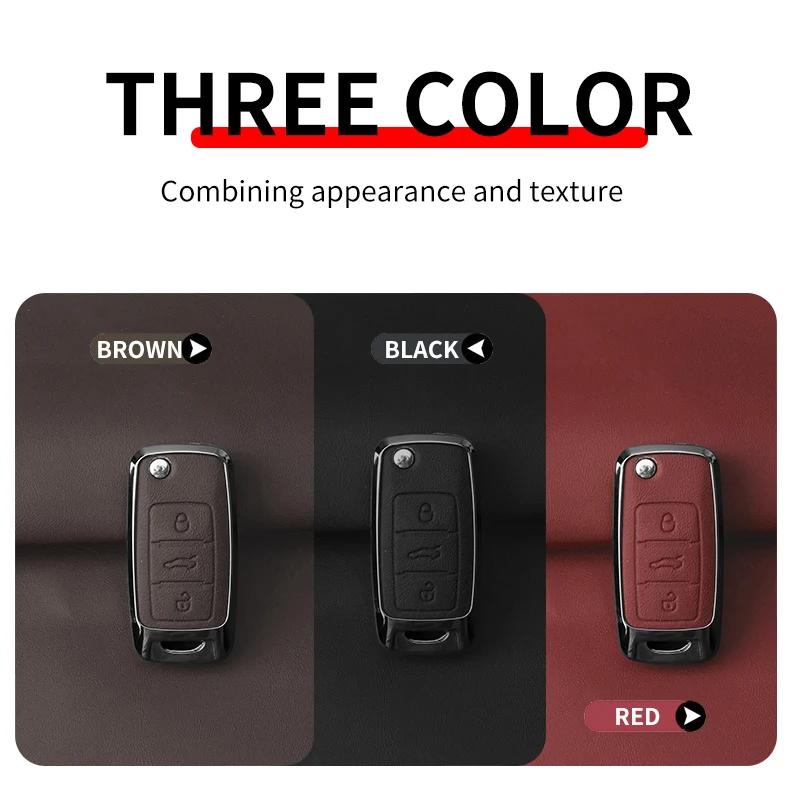 Key Case Car Metal Key Case Cover Shell Fob For VW Volkswagen Polo Tiguan Passat Golf Jetta Lavida Skoda Octavia Shell Accessories