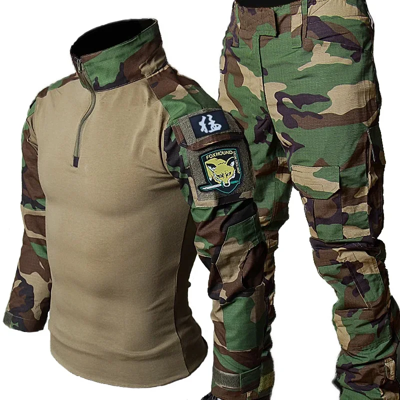 New Men's Combat Suits Airsoft Outdoor Hunting Clothes Paintball Assault Uniform Shirts Cargo Pants Men Training Wear-resisting 2