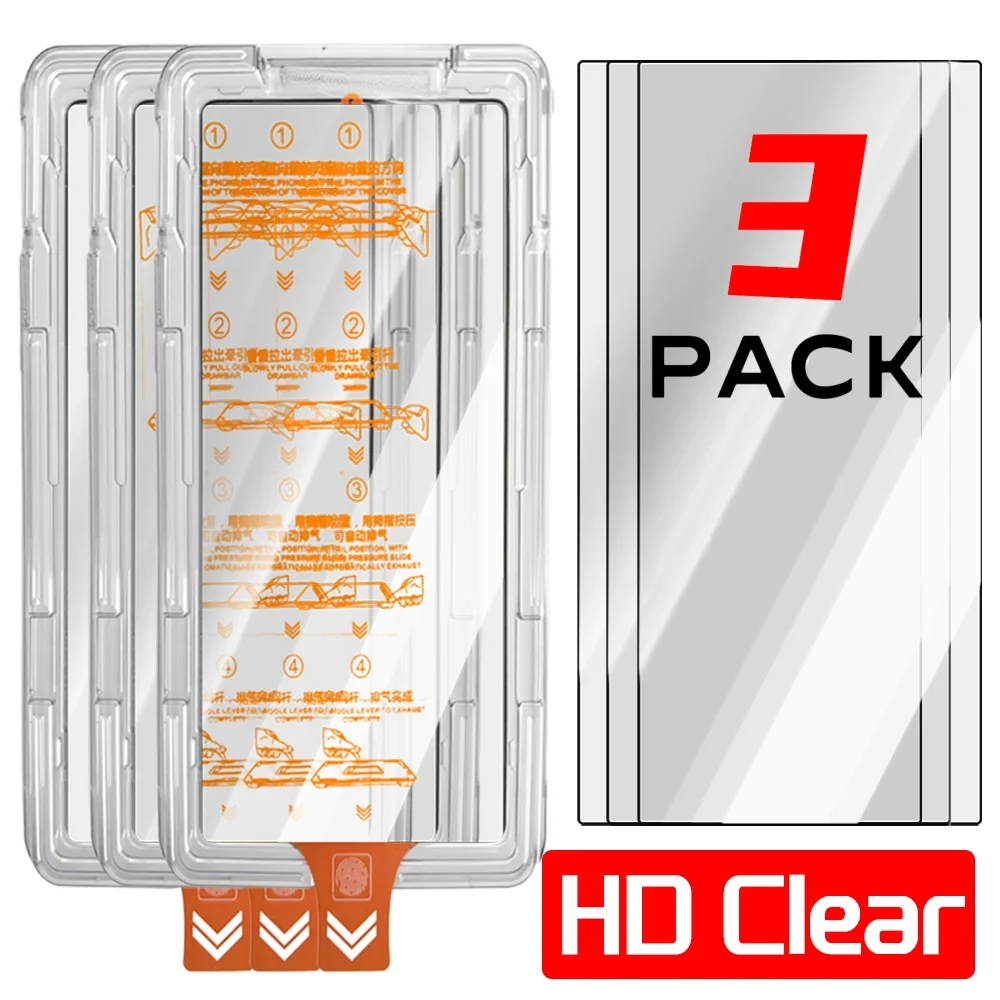Easy Install Privacy Screen Protector with HD Clear Tempered Glass