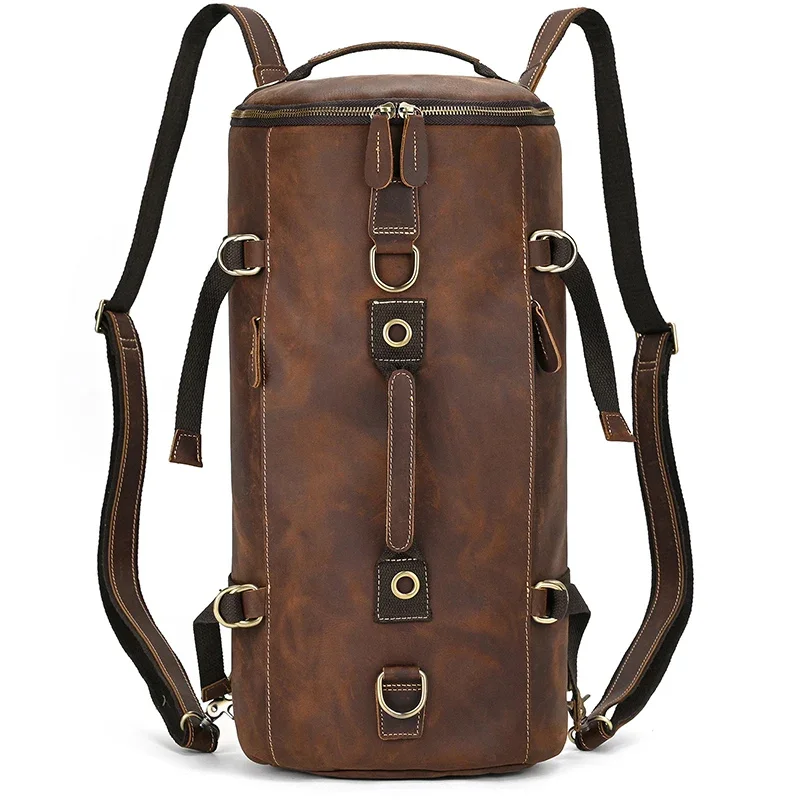 Genuine Leather Backpack for Men Travel Daypack