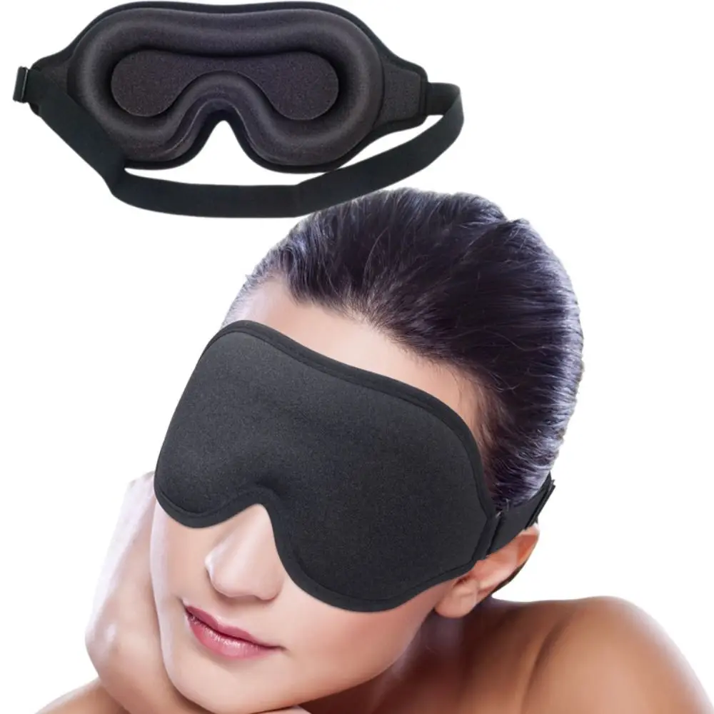 Breathable 3D Sleep Mask Adjustable Memory Cotton Blockout Light Eye Cover Soft Sleeping Aid Eye Mask Business Trip