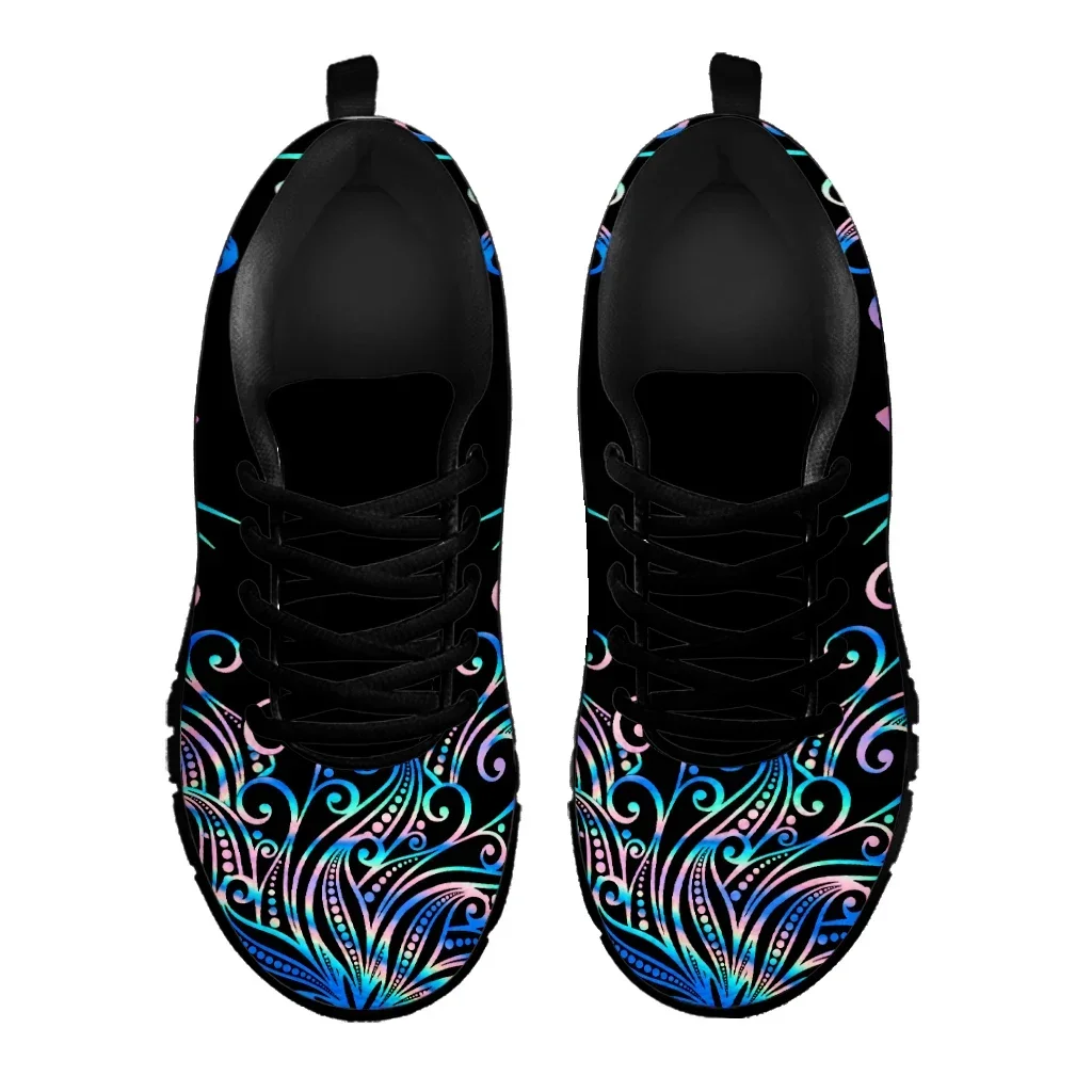 Trendy Color Ombre Hairdressing Equipment Printed Lightweight Outdoor Shoes Black Platform Sneakers Casual Shoes