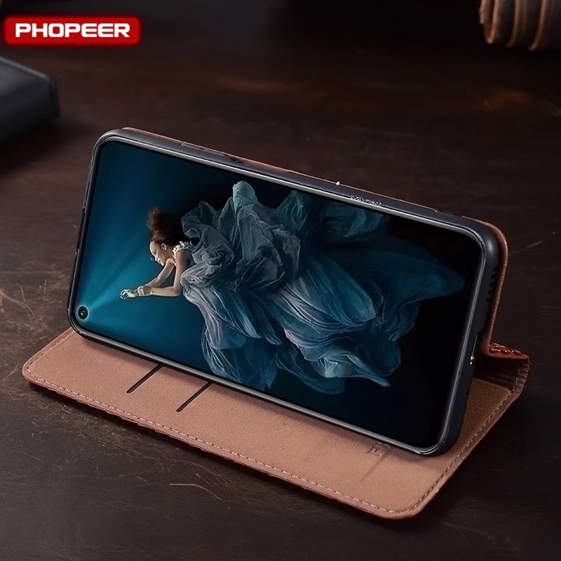 Premium Genuine Leather Flip Wallet Phone Cover