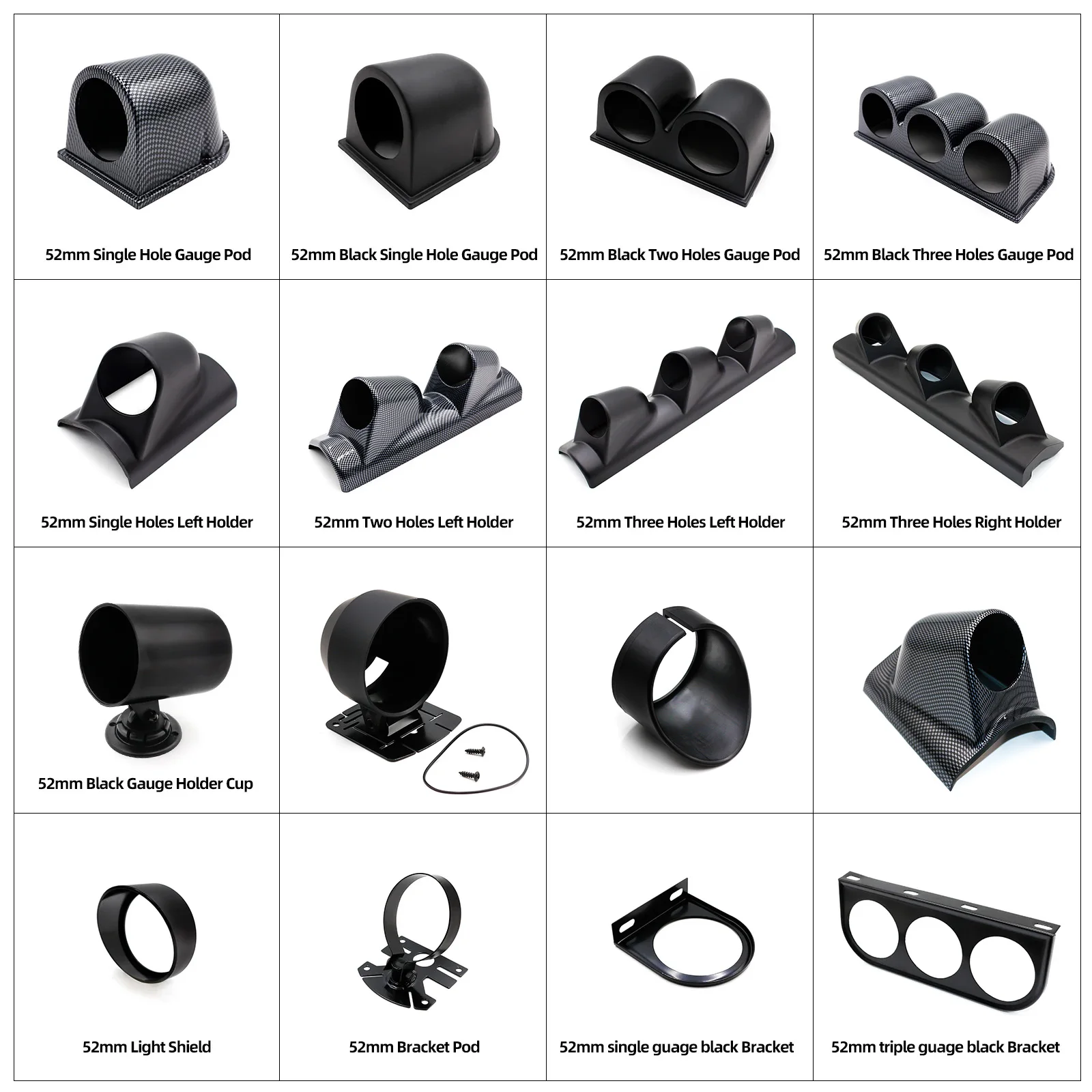 Car Meters Holder for 2 Inch 52mm Gauges Left Right Drive