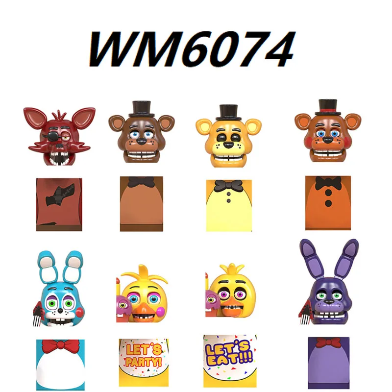 

Конструктор WM6074 FNAF, медведи тедди, ужасы, игры, Аниме фигурки, фотокси, строительные блоки, куклы, головоломки, игрушки, кирпичи, оптовая продажа