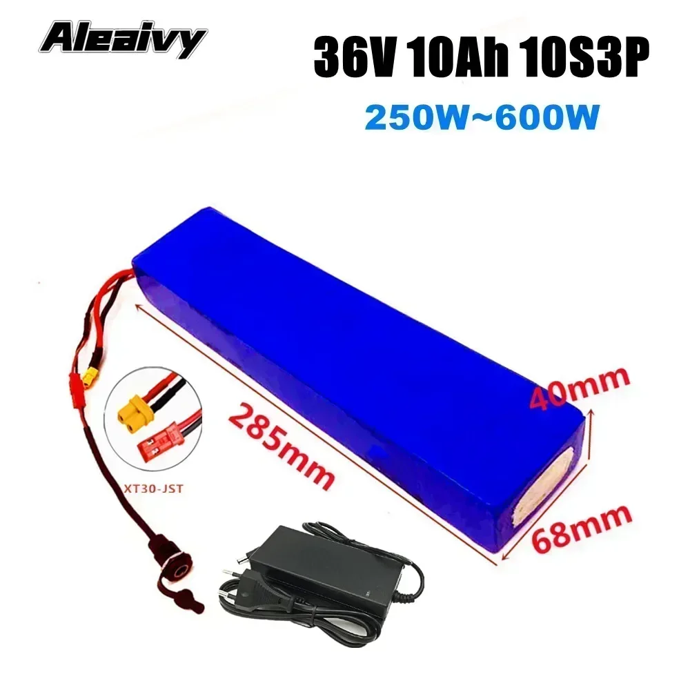 

36V 10Ah 18650 rechargeable lithium battery pack 10S3P 42V 250W~600W for Xiaomi Essential Scooter+charger xt30 jst plug
