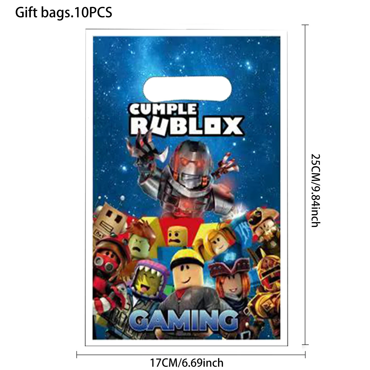 10/20/30pcs 로블록스 게임 생일 파티 캔디 선물 가방 플라스틱 핸드백 생일 파티 장식 어린이 성인 선물