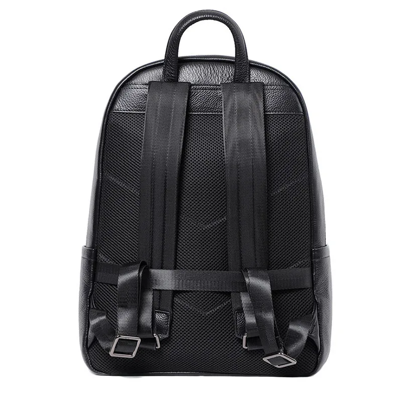 YIFANGZHE  Genuine Cowhide Leather Backpack for Men Multifunctional 15.6 inch Laptop Executive Business Travel College Bag