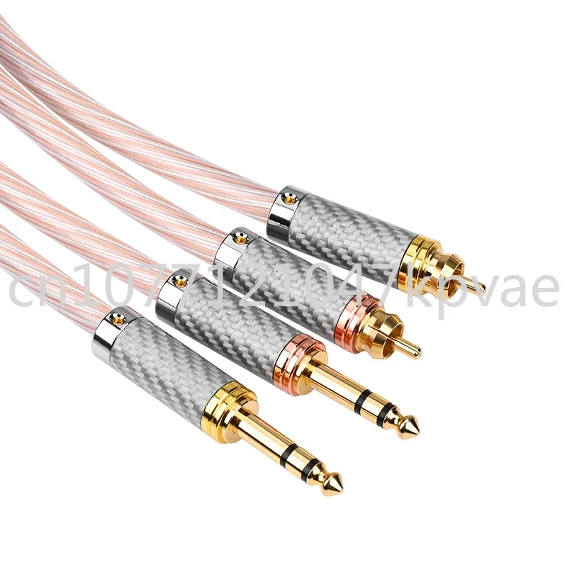 

HIFI 6.5TRS to RCA cable OCC silver mixed connected to power amplifier HIFI 6.5TRS to RCA cable OCC audio cable