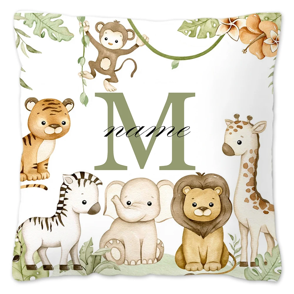 Personalized Animal Pillowcase - Custom Name Kids Bedroom Decoration & Birthday Gift