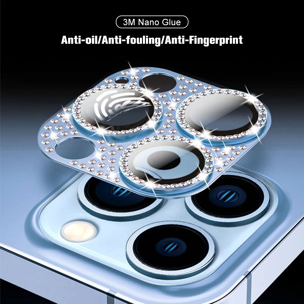 3D Camera Lens Glass For iPhone 14 Pro Max Screen Protector Glitter