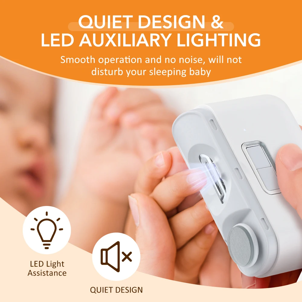 3 in1 Grinding & Polishing Automatic Electric Nail Clipper Multifunctional Portable Nail Grinder with LED Electric Manicure Tool