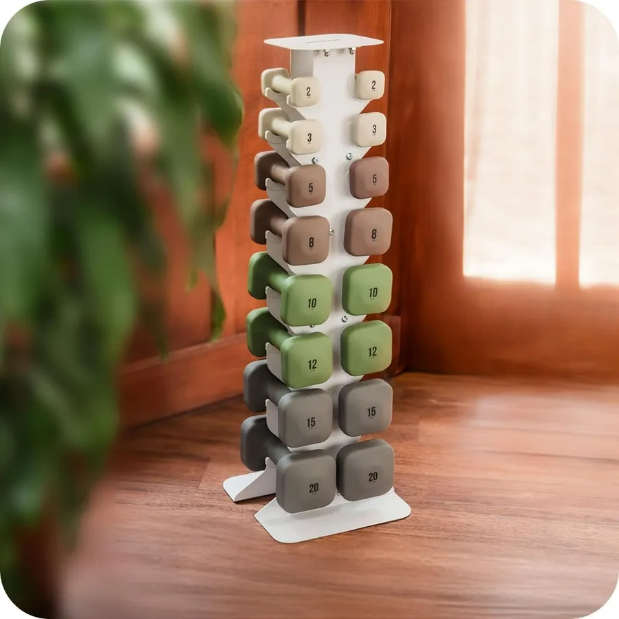 SafeGrip Square Dumbbells with Anti Slip Handles, Aesthetic Free Weights for Home Workouts, Stable Design Prevents Rolling durin