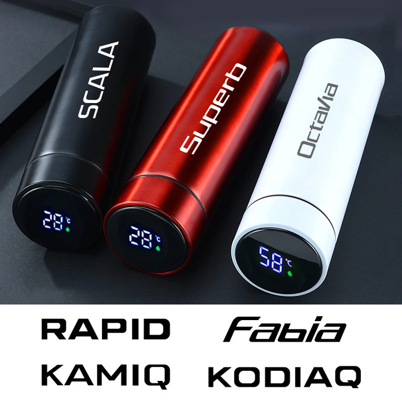 

Smart Stainless Steel Coffee Thermos Mug For Skoda Octavia Fabia Rapid Superb Key Scala Karoq Citigo Scala Roo Diagonal Top Left