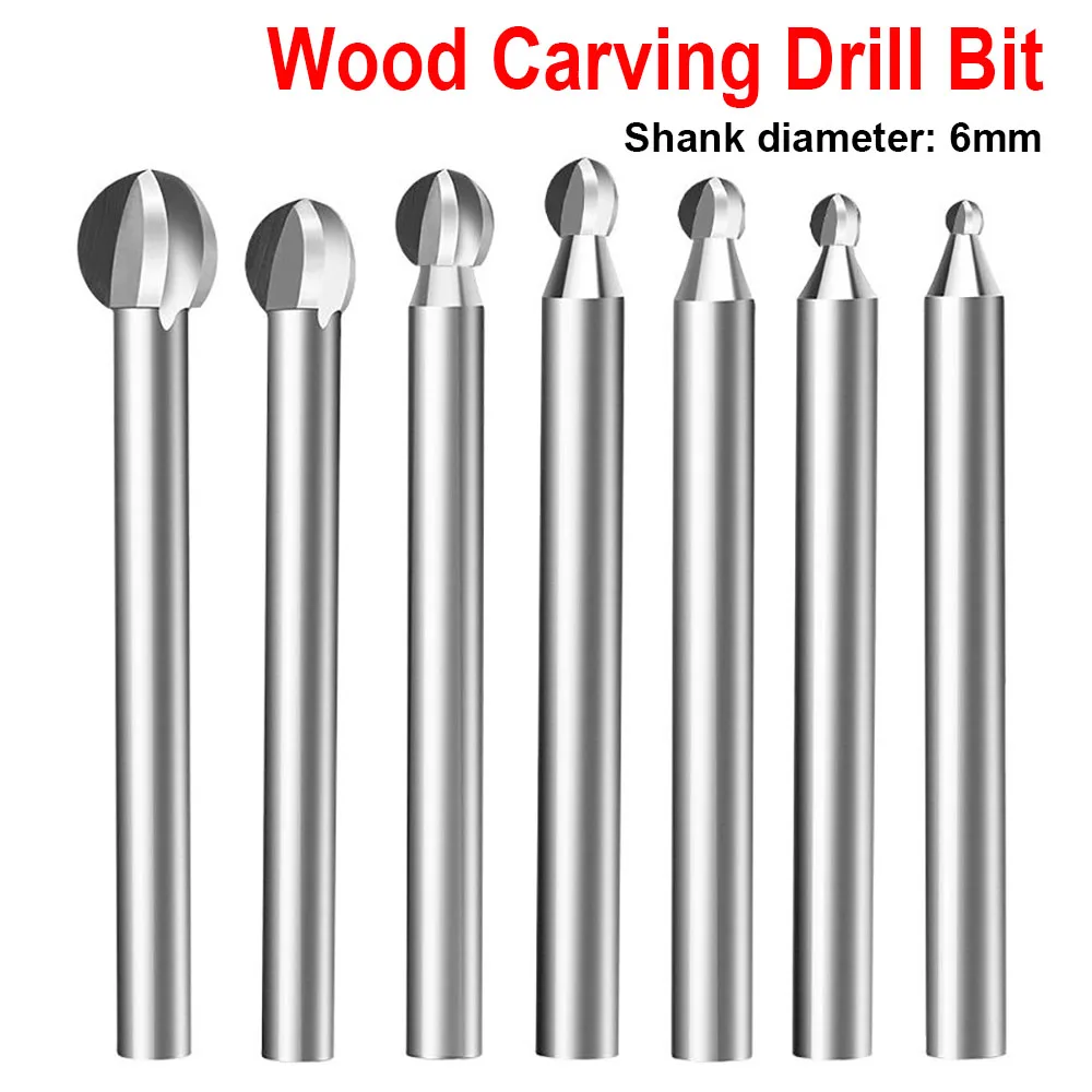 

6mm Shank Wood Carving Drill Bit White Steel Engraving Drill Bit Set for Woodworking Carbide Grinding Drill Bit Carving