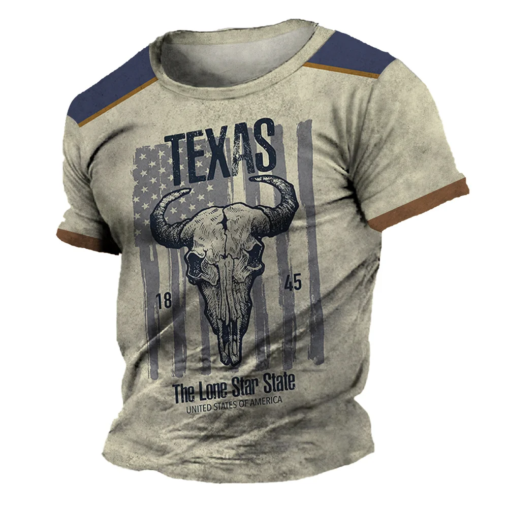 

Vintage Men's T Shirt Yellowstone National Park 3D Printing T-Shirts Oversized Short Sleeve Tee Outdoor Streetwear Tops Clothing