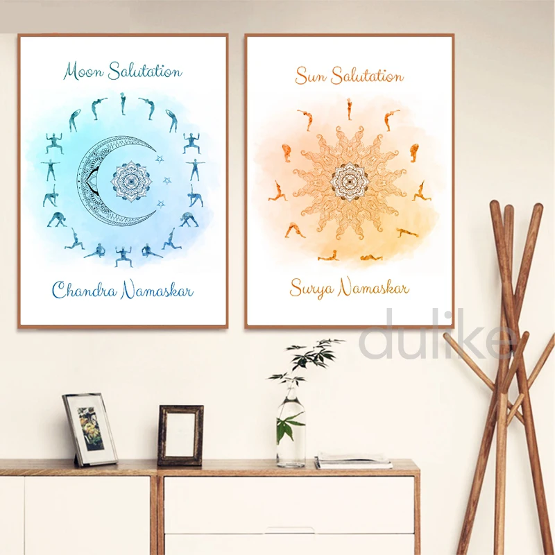 Aum Ohm Om Poster Yoga Quote Canvas Painting , Inhale exhale breathe Prints Yoga Meditation Typography Wall Art Decor