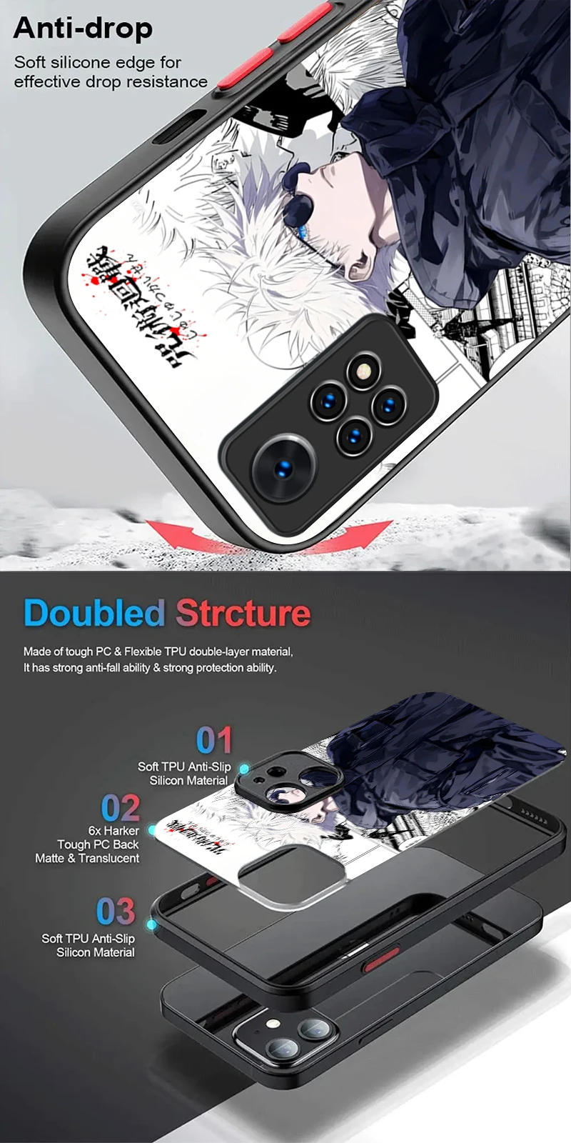 Jujutsu Kaisen Anime Phone Case - Stylish and Protective Cover