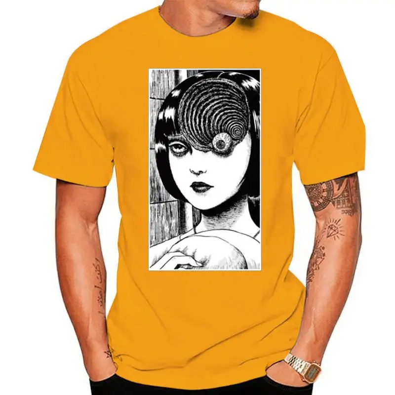 Uzumaki Junji Ito Japanese Horror Manga T-Shirt Nera Da Uomo Tee Halloween New Black Cotton T-Shirt