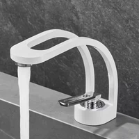 Basin Faucets Mixer Frosted Gold Bathroom Sink Taps Hot and Cold Single Hole Bathroom Faucet Basin Crane Taps Wash Basin Mixer 2
