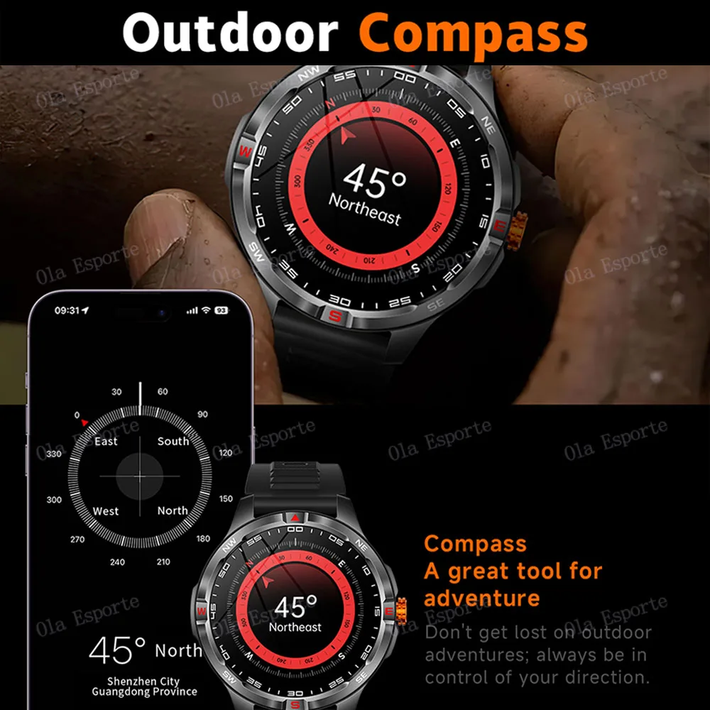 Smart Watch 2025 Compass Waterproof Health&sleep Monitoring Large Battery Capacity 100+ Sport Modes Men Women Smartwatch Outdoor, Alina Gadgets