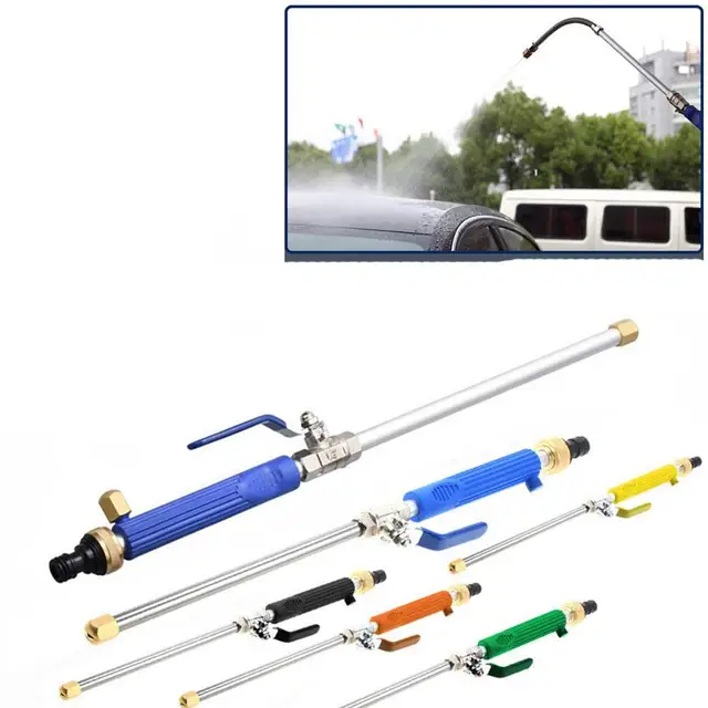 Pistola Idropulitrice Pistola Ad Acqua Ad Alta Pressione, Lancia Con 2 Ugelli Di Pulizia Ugelli Di Spruzzo Connettore Per Tubo Da Giardino Doccia Da Giardino Da 46 Cm Idrogetto Potenza Nero 78724200