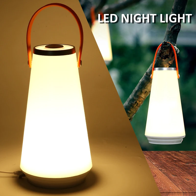

1pc Night Light Super Bright LED Touch Control Lamp Portable Handle Wireless Decor Lights Creative Home Bedside Decorative Lamps